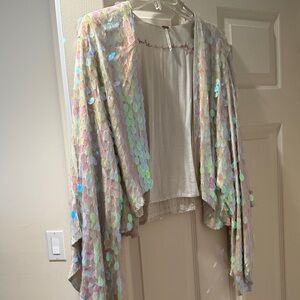 Free People Iridescent Sequin Cape